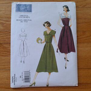 Vintage Vogue Dress Sewing Pattern 1171 Size 8-14 UNCUT Rockabilly Retro 1950s S